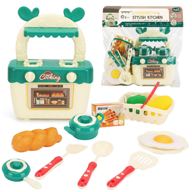 Pretend Playset Kitchen Cooking Mini Gas Range toys with Kitchen Accessories best gift for Kids