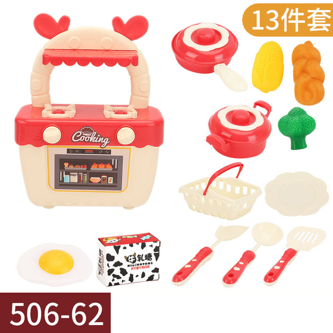 Pretend Playset Kitchen Cooking Mini Gas Range toys with Kitchen Accessories best gift for Kids