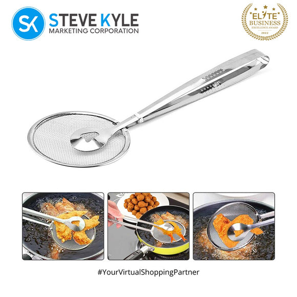 Stainless Steel Kitchen Accessories Fried Food Oil Scoop Drain Clamp Strainer