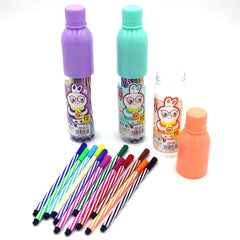 12 Color Marker Pens with Bottle Case For Artistic Kids Coloring (Random Color)