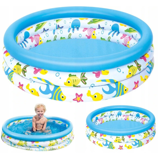 Bestway  3 Equal Rings Coral  Printed Inflatable Pool for Outdoor Kiddie Swimming Pool