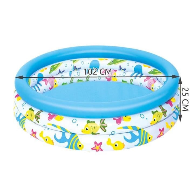 Bestway  3 Equal Rings Coral  Printed Inflatable Pool for Outdoor Kiddie Swimming Pool
