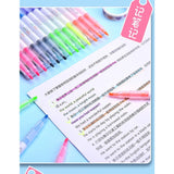 5 Pieces Double-headed Highlighter Fiber Pen Tip Set for Student School & Office Supply
