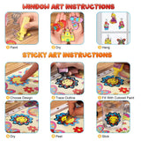 Mash Window Art and Sticky Suncatcher Double Craft Kit for Kids 2 in 1