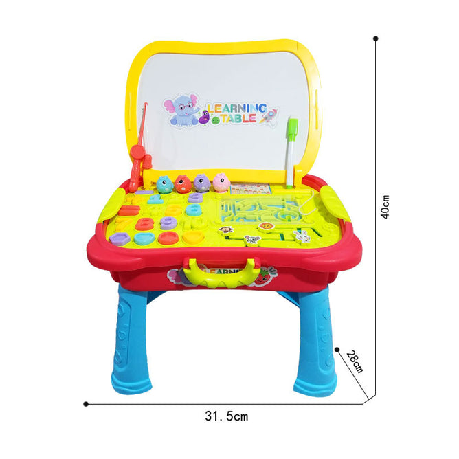 Multifunctional Study Table Magnetic Drawing Board Portable Storage Table Compatible with Enlightenment Early Educational Drawing Board and Game Table for Kids