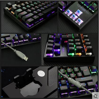 K28 87 Keys Wired Gaming Mechanical Keyboard with Back-light for PC and Laptops