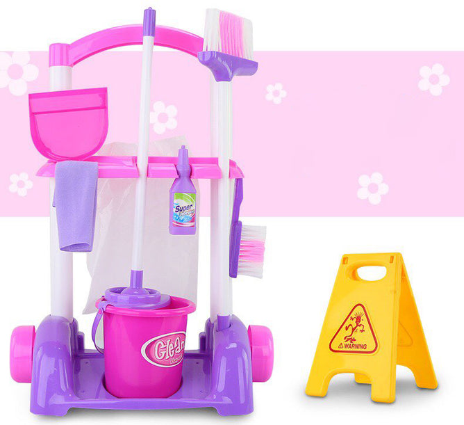 667K Little Helper House Cleaning Trolley Set Toy - Pretend Play