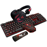 4Pcs/Set K59 Wired USB Keyboard Illuminated Gaming Mouse Pad Backlight Headset