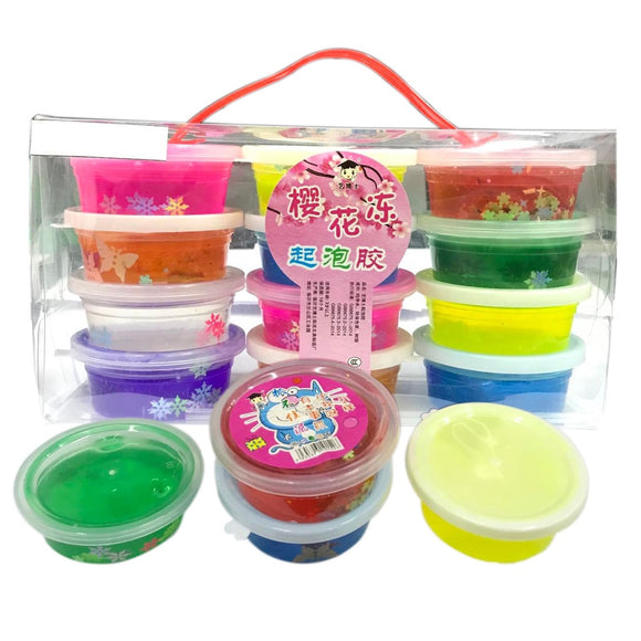 12 in 1 Color Crystal Mud Slime that can blow or Make Bubble Toys for Kids