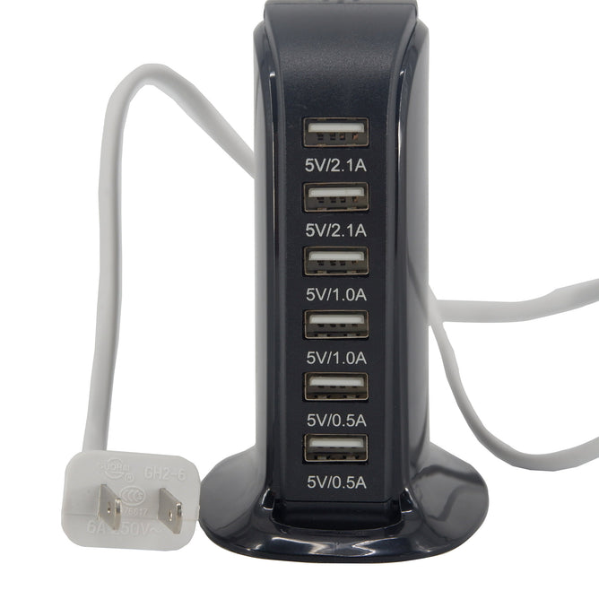 6 Port 5V 6A 30W Power Adapter for Traveling Fast Charger 6 USB Ports UK and US Plug