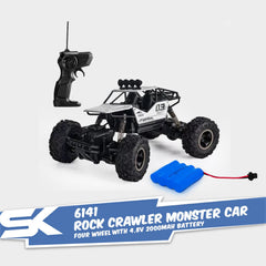 6141 Four Wheel Climbing Rock Crawler Monster Car 1:16 High Speed Remote Control Trunk Toy Combo with Spare 2000MAh/4.8V Rechargeable Battery and Charger