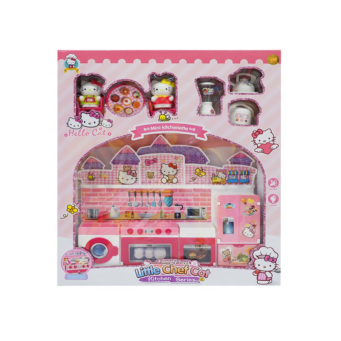 Mini Kitchen Toys and Accessories Playset for Kids with Lights and Sounds