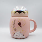 Ceramic Mug Cute Girl Design Coffee / Water Mug Cup with Lid