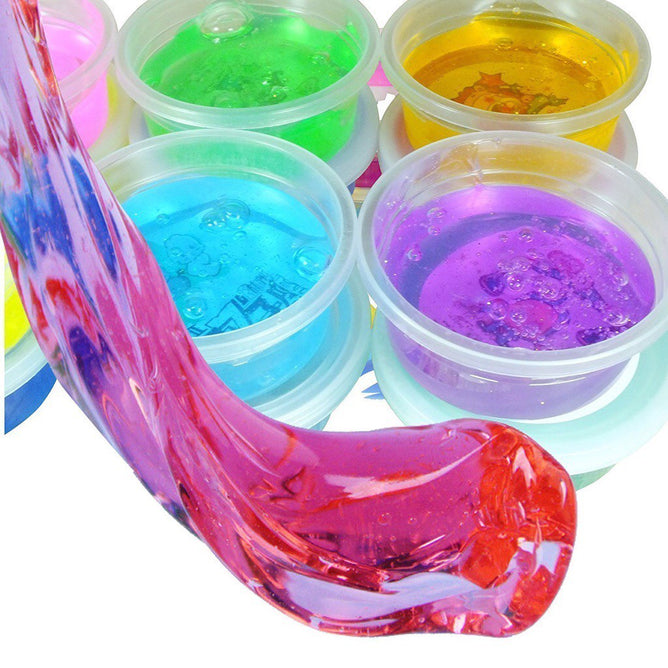 12 in 1 Color Crystal Mud Slime that can blow or Make Bubble Toys for Kids