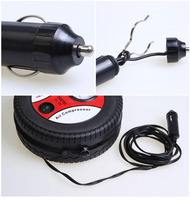 Portable 260 PSI Wheel Design Air Compressor 12V DC Auto Inflator