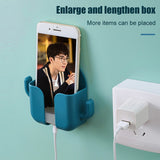 Multifunction Wall Mounted Remote Control Mobile Phone Plug Charging  Wall Holder