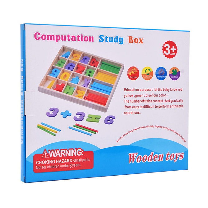 Early Learning Computation Study Box Numeric Abacus Puzzle Wooden toys best gift for Kids