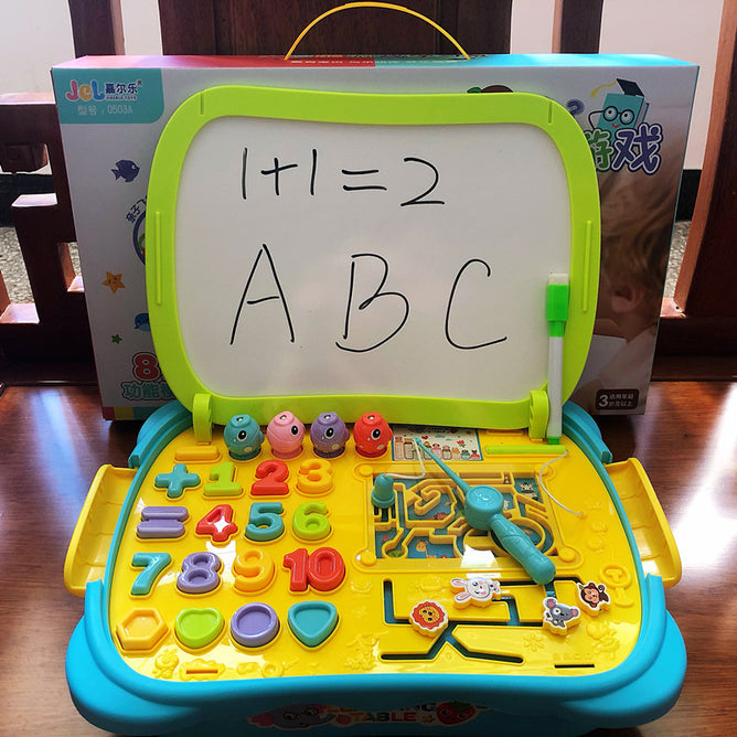 Multifunctional Study Table Magnetic Drawing Board Portable Storage Table Compatible with Enlightenment Early Educational Drawing Board and Game Table for Kids