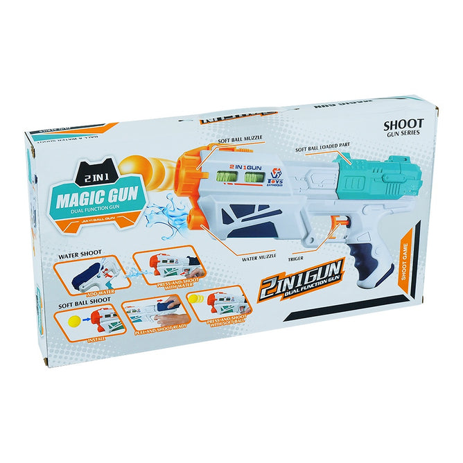 2 IN 1 Water Gun and Soft Ball Blaster Toys best gift for Kids