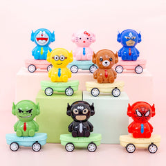 Multifunctional Toy Pull Back Car Creative Cute Cartoon Pencil Sharpener Student Stationery