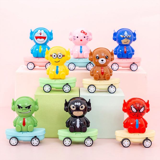 Multifunctional Toy Pull Back Car Creative Cute Cartoon Pencil Sharpener Student Stationery