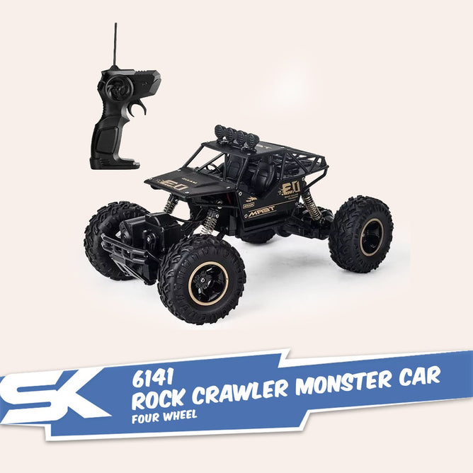 6141 Four Wheel Climbing Rock Crawler Monster Car 1:16 High Speed Remote Control Trunk Toy with 2000MAh/4.8V Rechargeable Battery and Charger