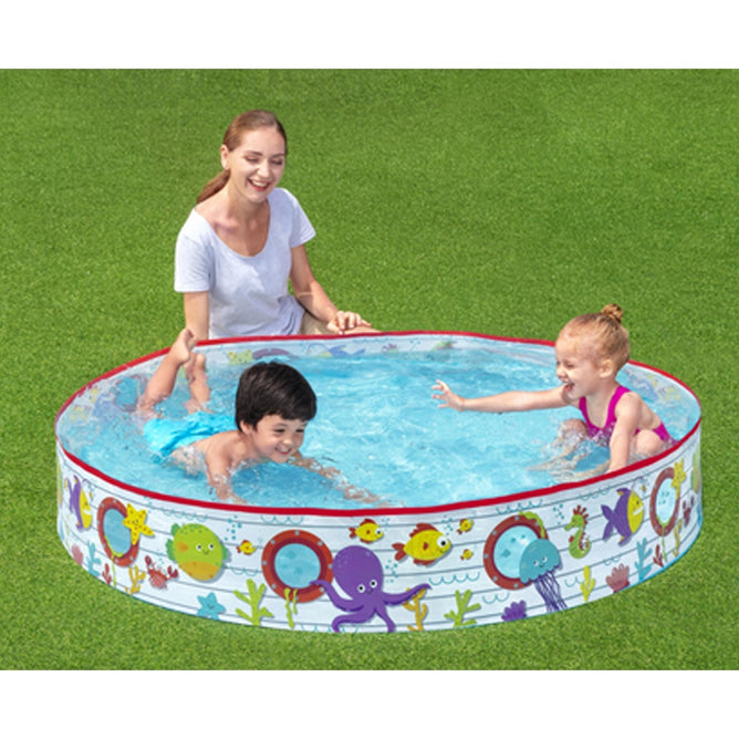 Bestway Fill 'N Fun Paddling Sea Creatures Design Pool for Outdoor Kiddie Swimming Pool
