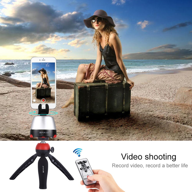PULUZ PU362 Electronic 360 Degree Rotation Panoramic Head in Tripod Mount with Remote Controller for Smartphones, DSLR & Action Cameras