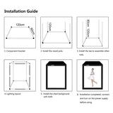PULUZ PU5210 200cm Studio Box 6 Light Strip Bars 240W 5500K White Light Photo Lighting Shooting Tent Kit for Clothes / Adult Model Portrait.