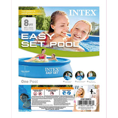 INTEX Easy Set Inflatable Above Ground Portable Outdoor Family Swimming Pool 8FT x 24 INCHES