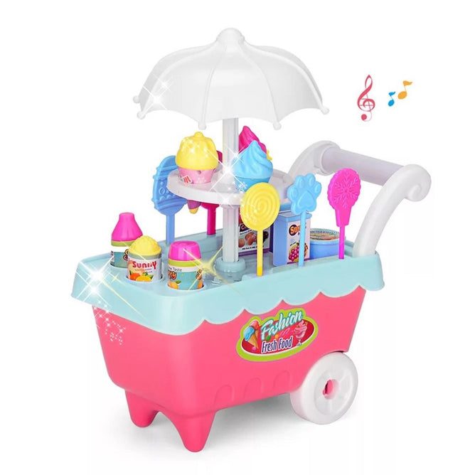 Fashionable Ice Cream Cart Toy With Sound for Girls