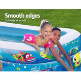 Bestway 3-Ring Rectangular Floral Design Pool for Outdoor Family Swimming Pool