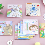 4 Pieces Creative Cartoon Character Note Pad Cute Sticky Note Memo Pad Office School Stationery