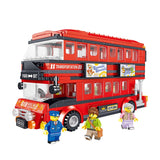 Mini Blocks City Double Decker Bus Collectible Series with 3 Mini Figure