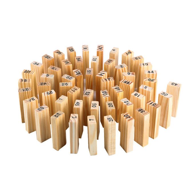 54 Pcs Kids 2 in1 Wiss Toy Raw Wood Layered Building Blocks Toys Craps Game Building Block Overlay Games Superimposed Wood Block