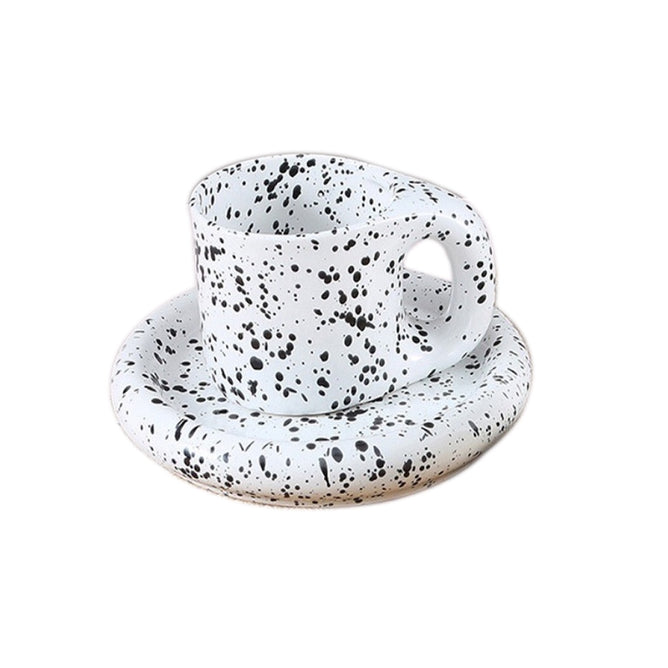 Ceramic Nordic Mug Chubby Chunky with Saucer Set Microwave Safe Coffee Cup for Kitchen Utensils