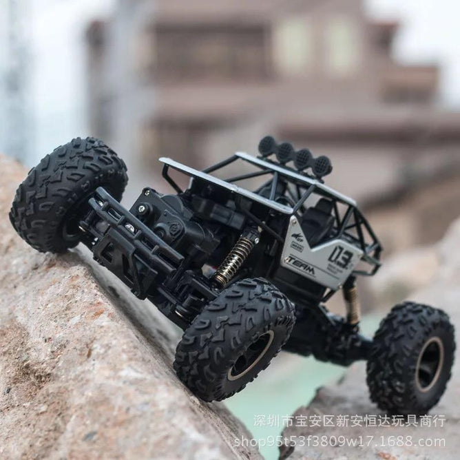 6141 Four Wheel Climbing Rock Crawler Monster Car 1:16 High Speed Remote Control Trunk Toy Combo with Spare 2000MAh/4.8V Rechargeable Battery and Charger