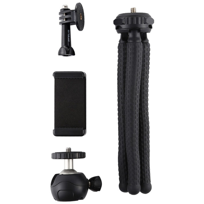 PULUZ PKT3041 Mini Octopus Flexible Tripod Holder with Ball Head & Phone Clamp Size: 25cmx4.5cm