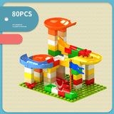 DIY Compatible Marble Race Run Slide Big Building Blocks City Funnel Maze Animal Figures Bricks Toys