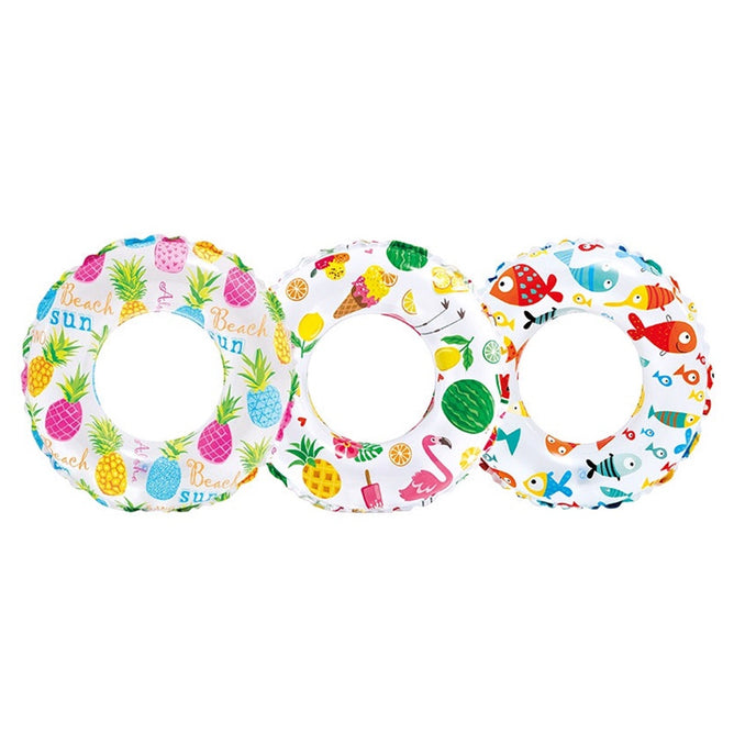 Intex 20/24inch Inflatable Lively Print Swim Rings for Kids Outdoor Fun
