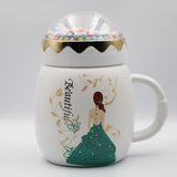 Ceramic Mug Cute Girl Design Coffee / Water Mug Cup with Lid