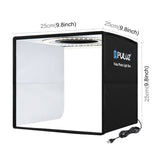 PULUZ PU5027 25cm Folding Portable Ring Light Photo Lighting Studio Shooting Tent Box w/ 12 Color Backdrops