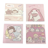 4 Pieces Creative Cartoon Character Note Pad Cute Sticky Note Memo Pad Office School Stationery