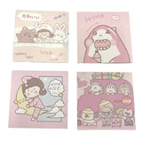 4 Pieces Creative Cartoon Character Note Pad Cute Sticky Note Memo Pad Office School Stationery