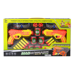 Mad Shark Game Guns 2 in 1 Toy Blaster with Target and Eye Protection Goggles Toys for Kids