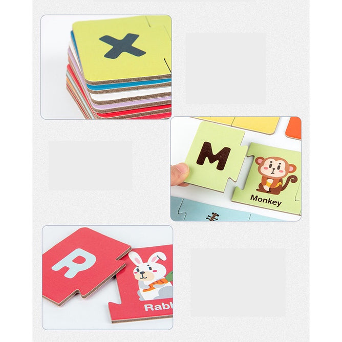 Educational Montessori Puzzle Duo Matching Puzzle Pairing Words Connecting for Kids Toys