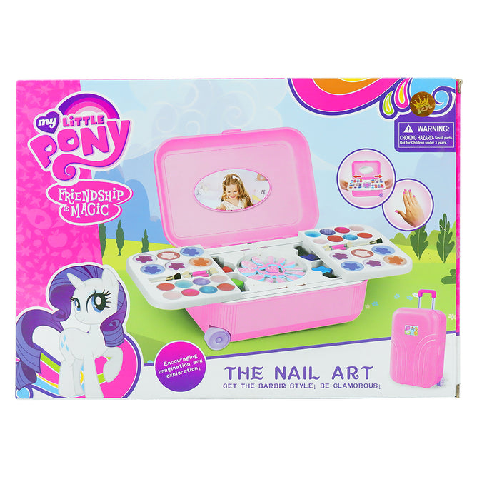 Pretend Play Beauty Children's Hypo Allergenic Makeup and Nail Art Suitcase Cosmetic Toy