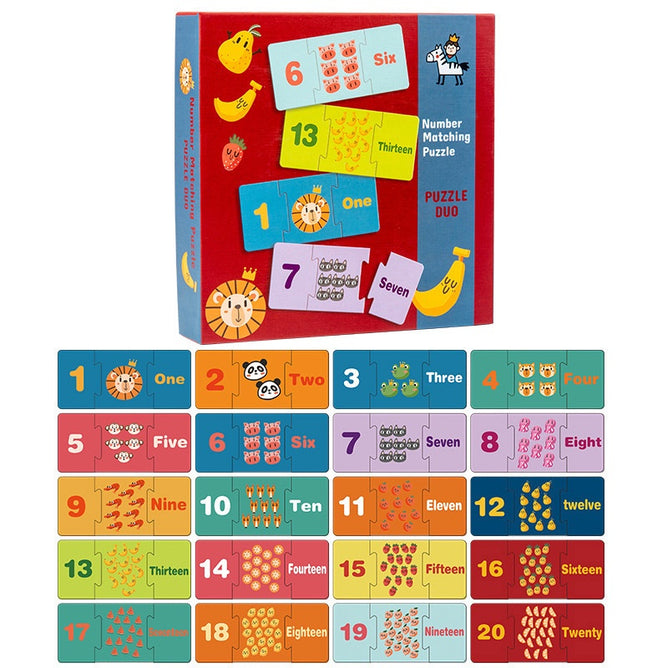 Educational Montessori Puzzle Duo Matching Puzzle Pairing Words Connecting for Kids Toys