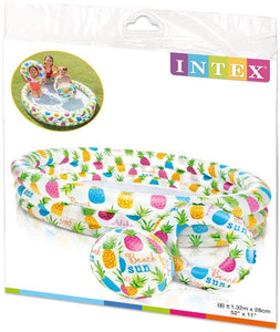 Intex 3 Ring Kiddie Pool Inflatable Swimming Pool for Baby With Ball And Tube