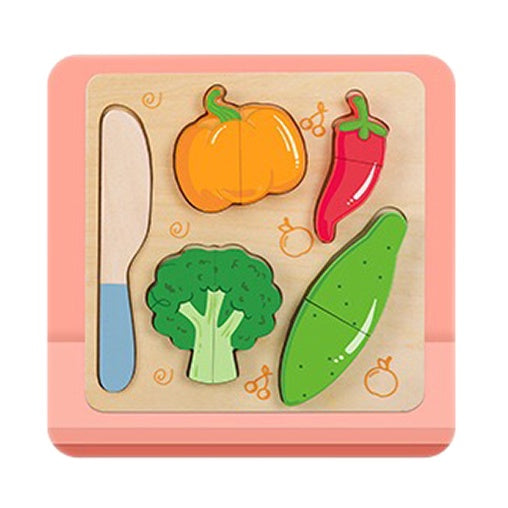 Pretend Play Wooden Cutting Food & Vegetables Puzzle Kitchen toys for Kids Educational Toys